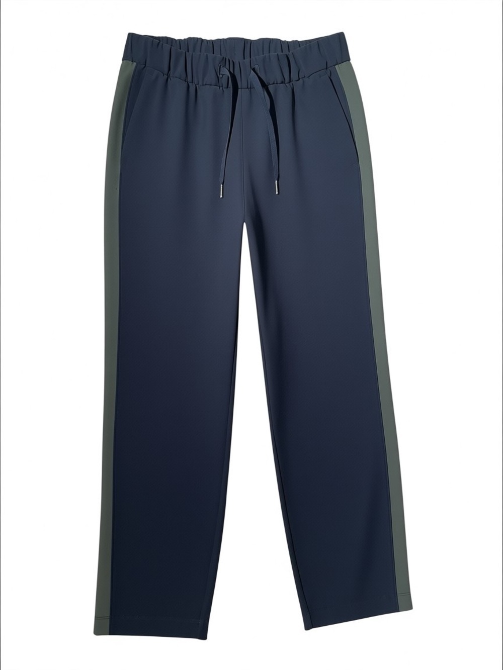 Lululemon On The Fly Woven Ankle Pants Black Olive Green Tuxedo Side Stripe Sz 6
